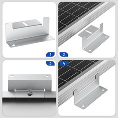 Solar Panel Mounting Brackets Z Brackets Aluminum Alloy for RVs Boats 16PCS