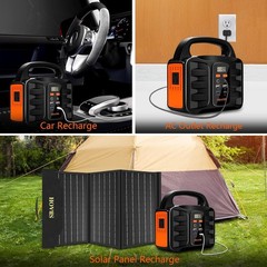 150W Portable Power Station 155Wh 42000mAh Outdoor Solar Generator for Emergency