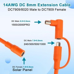 10FT 14AWG DC Extension Cable, 8mm Power Cord for Solar Generators & Panels