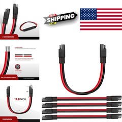 5 Pack Male to Male SAE Extension Cord 10 Gauge 12 Inch for Trickle Charging