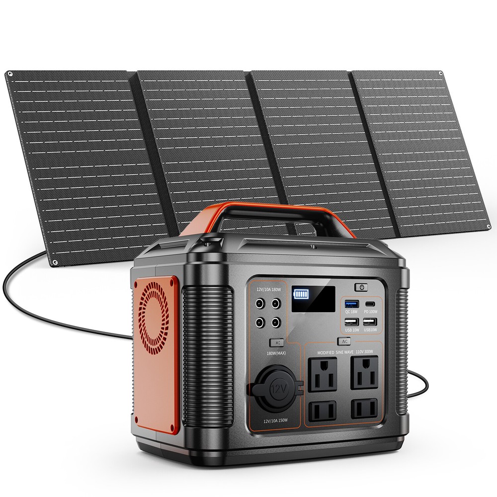 Power Bank 300W Portable Power Station with 60w Solar Panel for Camping 80000mAh