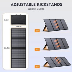 Portable 60W Solar Charger with 18V DC for Solar Generators & Travel Adventurers