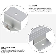 4Pcs Durable Aluminum Solar Panel Mounting Z Brackets for Home Use Silver