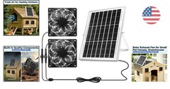 Versatile Solar Powered Dual Fan Kit for Outdoor Spaces – Easy to Install