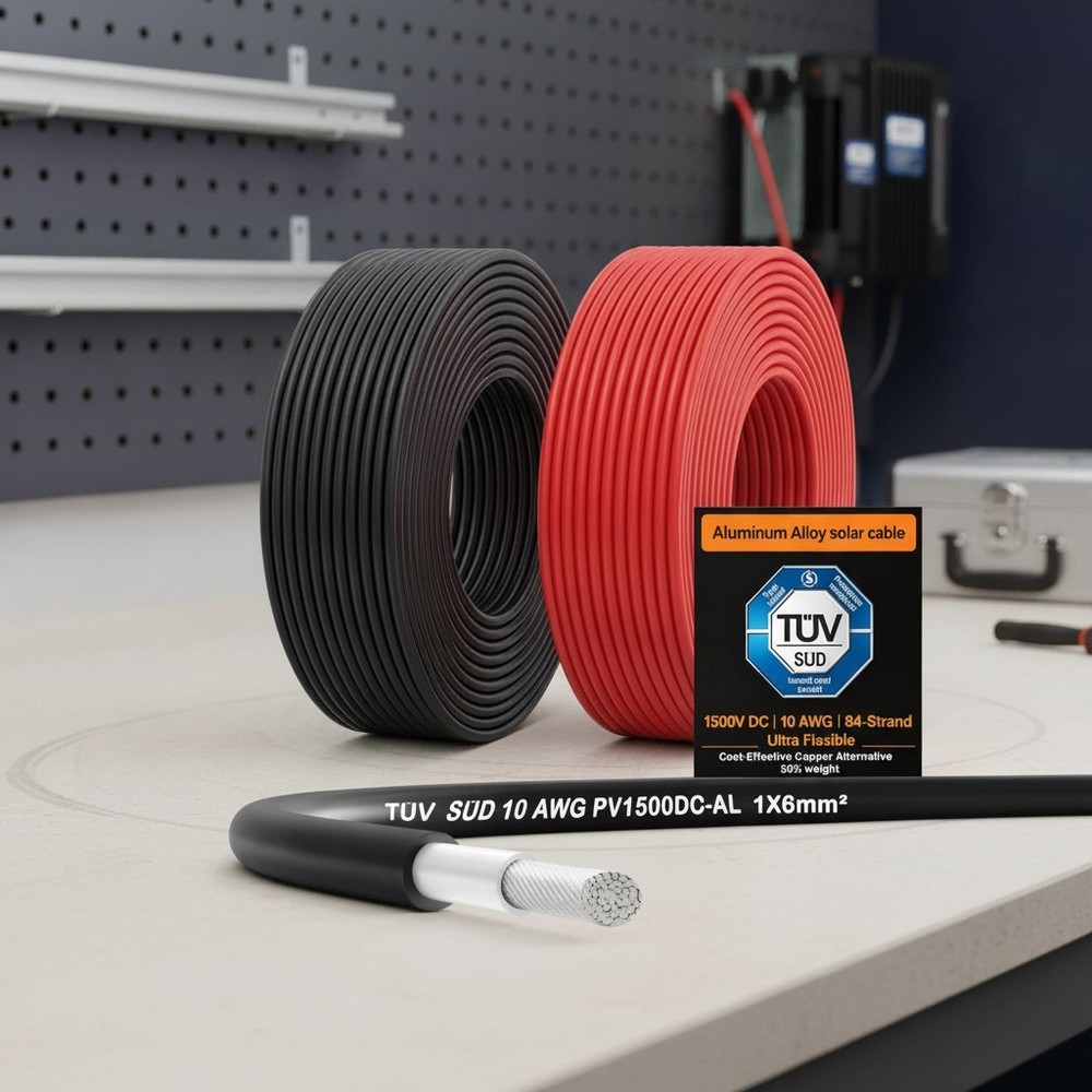Cost-Effective 10 AWG Solar Extension Cable 2×20 FT – Black & Red Approved