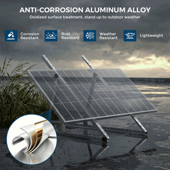 45in 4Sets Solar Panel Tilt Mount Brackets System RV Flat Roof Adjustable Frame