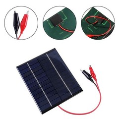 Compact 2W 12V Solar Panel DIY Charger Board with Clip for Camping Use