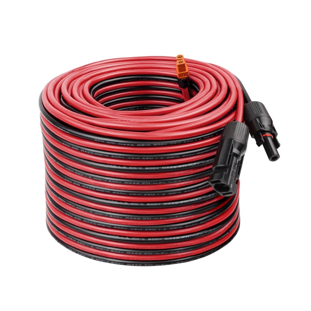 Solar to XT60i Cable 10AWG – 100FT Solar Panel to XT60i Adapter Connector XT6…