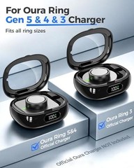 Charging Case for Oura Ring Gen 5 & 4 & 3 Charger, 2000mAh Portable Black