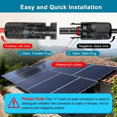 MOOKEERF 75FT Solar Panel Extension Cable 10AWG+14AWG Waterproof Connectors for