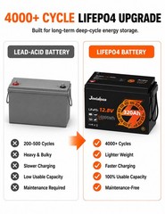 12V 320Ah Mini LiFePO4 Lithium Battery Cycle Deep BMS for Solar RV Off-grid Boat