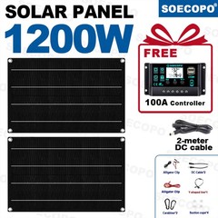 1200W Solar Panel Set – 2 x 600W Concentrator Panels + 100A Controller OutdoorJb