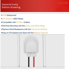 Double Wire Entry Gland Box Solar Panel Roof Wire Entry Gland Box Cable Motorhom