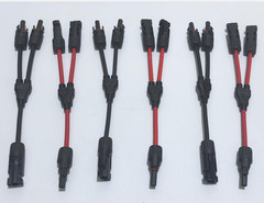 6Pcs Mc4 Y Connectors, Solar Y Branch Connectors Extra Long Solar Panel Parallel