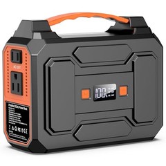 Portable Power Station Bank 146Wh 200W Peak(100W Rated), Solar Powered Orange
