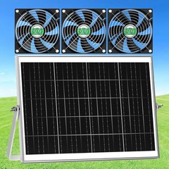 Solar Chicken Coop Fan 3 Kit, 25W Solar Powered Greenhouse Fan Outdoor Waterproo