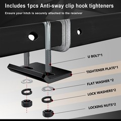Hitch Tightener Anti-Rattle Stabilizer for 1.25″ and 2″ Hitches Used in Heavy Du