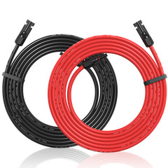 50ft Black + 50ft Red 10AWG Solar Panel Extension Cable Flexible Wire Connectors