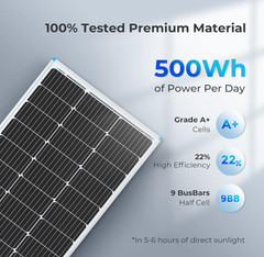 2PCS Solar Panels 100 Watt 12 Volt, High-Efficiency Monocrystalline PV Module…