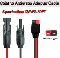 12AWG 50FT Solar to ADS Adapter Charge Cable for Solar Generator,Solar Charge Co