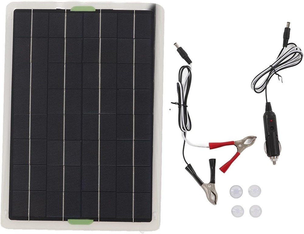 20W 12V Solar Panel Portable Solar Battery Charger Maintainer with Dual USB