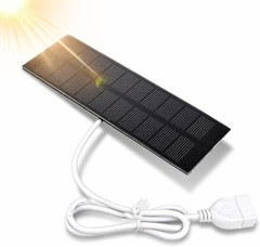1W Portable Solar Panel, 5V USB Compact Solar Charger for Small Electronics M…