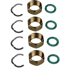 4 Pieces Brass Screw Fitting Solar Stainless Steel Corrugated Pipe DN12 / 1/2