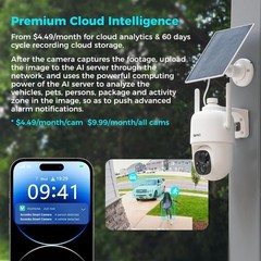 SOVMIKU 2CQ1 AI 2K Solar Security Camera Wireless Outdoor, Battery Powered,Two W