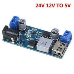 High Efficiency 24V 12V to 5V 5A Step Down Power Supply Converter USB Charging