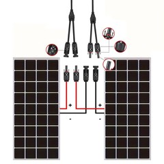 1 pair Solar Panel Y Branch Cable Connection Waterproof Adapter Connector Extens