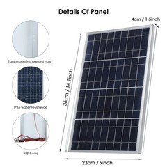 10W Portable Solar Battery Charger & Maintainer 12V With 10A Controller RV Boat