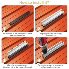 6Pcs Solar Panel Mounting Rail Kit, Aluminum Brackets with Screws & Pads for Roo