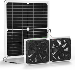 Solar Powered Fan, 25W Solar Fan for Chicken Coop, Solar Exhaust Fan for Greenho