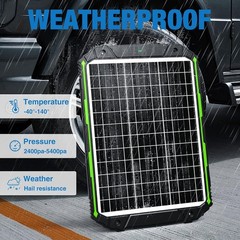 25W 12V Solar Powered Battery Charger & Maintainer Built-in Smart MPPT Charge