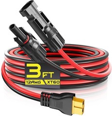 Durable 3FT XT60 Solar Cable with 30A Capacity – Enhance Energy Efficiency