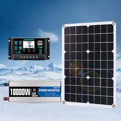 10000W 110V Power Inverter Solar Generator With 500W Solar Panel Home CompleteuI