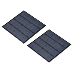 2Pcs 7V 0.84W 120mA Mini Polycrystalline Solar Panel 4.3×4.3″/110x110mm