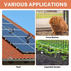 Solar Panel Bird 6 In. X 100 Ft. PVC Coated Mesh with 70-Piece Stainless Steel F