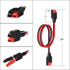 45A Connector Extension Cable Compatible with Anderson 10AWG 2FT | 45A battery