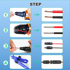 35PCS Solar Crimper Tool Kit, Solar Panel Cable MC4 Connectors 14-10AWG, 30 Pair