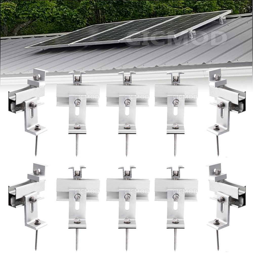 Universal Solar Panel Roof Mount Brackets Kit for 1-4 Pcs Solar Panels Mounting