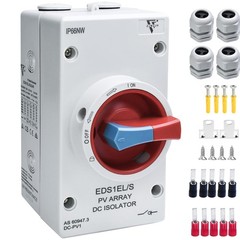 Solar Disconnect Switch 4-Pole DC 1500V 32A Isolator Solar Switch with Enclos…