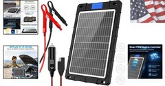 12V Solar Car Battery Charger 12W Waterproof Portable Solar Trickle Charger M…