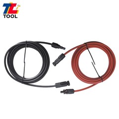 1Pair Black + Red 10AWG 15ft Solar Panel Extension Cable Wire Connector