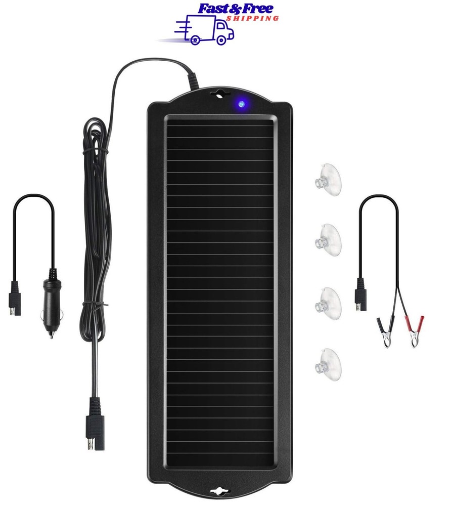 Sunway Solar Car Battery Trickle Charger & Maintainer 12V Solar Panel Power Batt