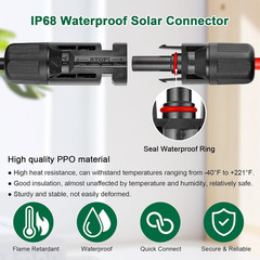 Solar Panel Extension Cable – 10AWG 10FT Solar Wire Cord 10 Gauge PV Wire with F