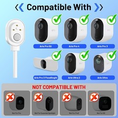 High-Efficiency Solar Panel Charger with 13.1ft Cable for Arlo Security Cameras