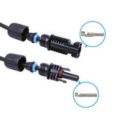 20FT 12AWG Solar Extension Cables, Male & Female Connectors, Black & Red Pair
