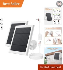 Durable 2PK 4W Ring Camera Solar Charger with 360-Degree Mount – Waterproof