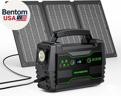 Solar Generator 155Wh with 30W Solar Panel Portable Power Station with 2X 100W A